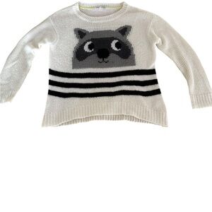 Jolt White and Black Raccoon Sweater